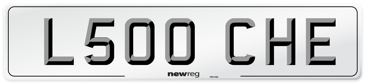 L500 CHE Number Plate from New Reg